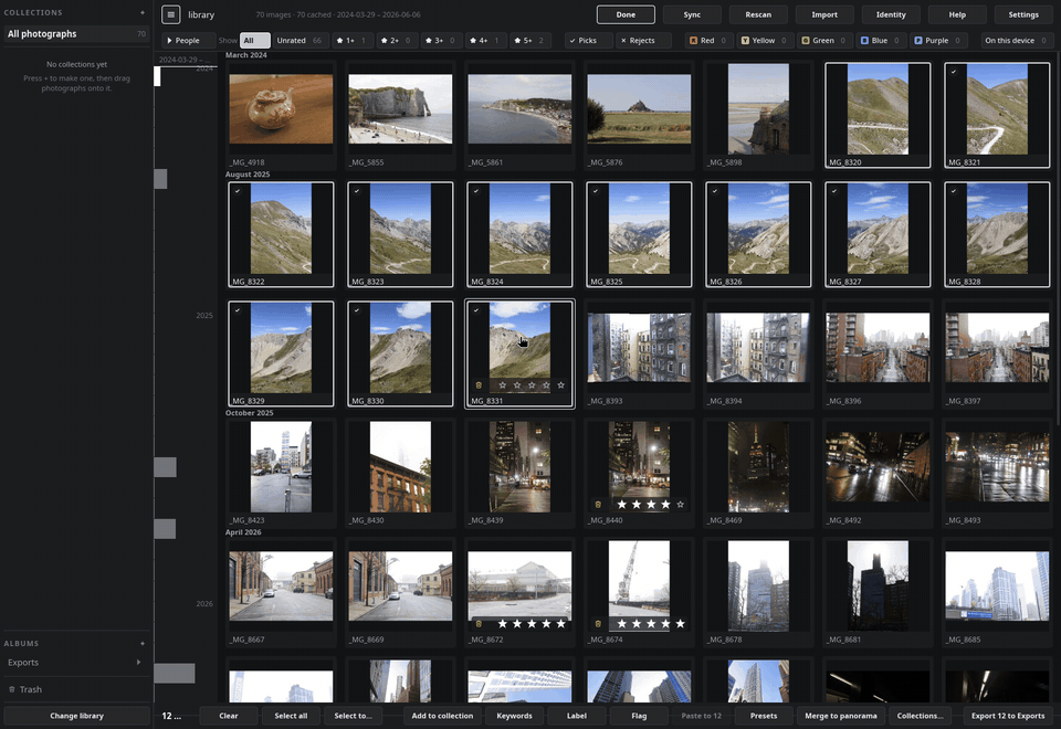 Keywording twelve frames