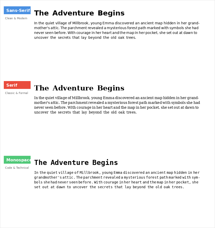 Font Family Switching